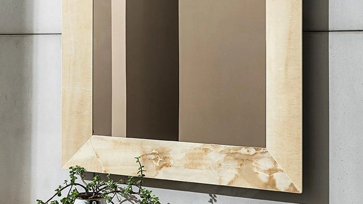 Specchio quadrato Denver con cornice in ceramica di Sovet