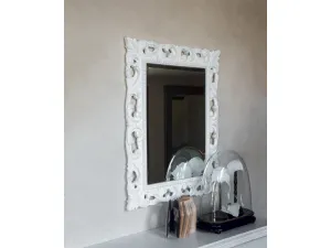 Specchio Felice con cornice in laccato bianco di Tonin Casa