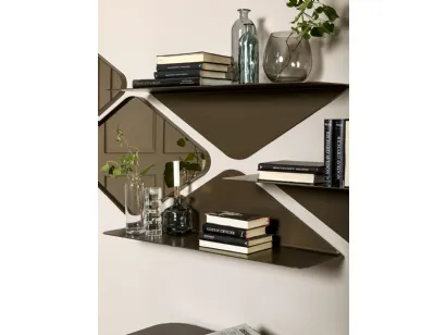 Mensola Matrix shelf in metallo con specchi di Tonin Casa