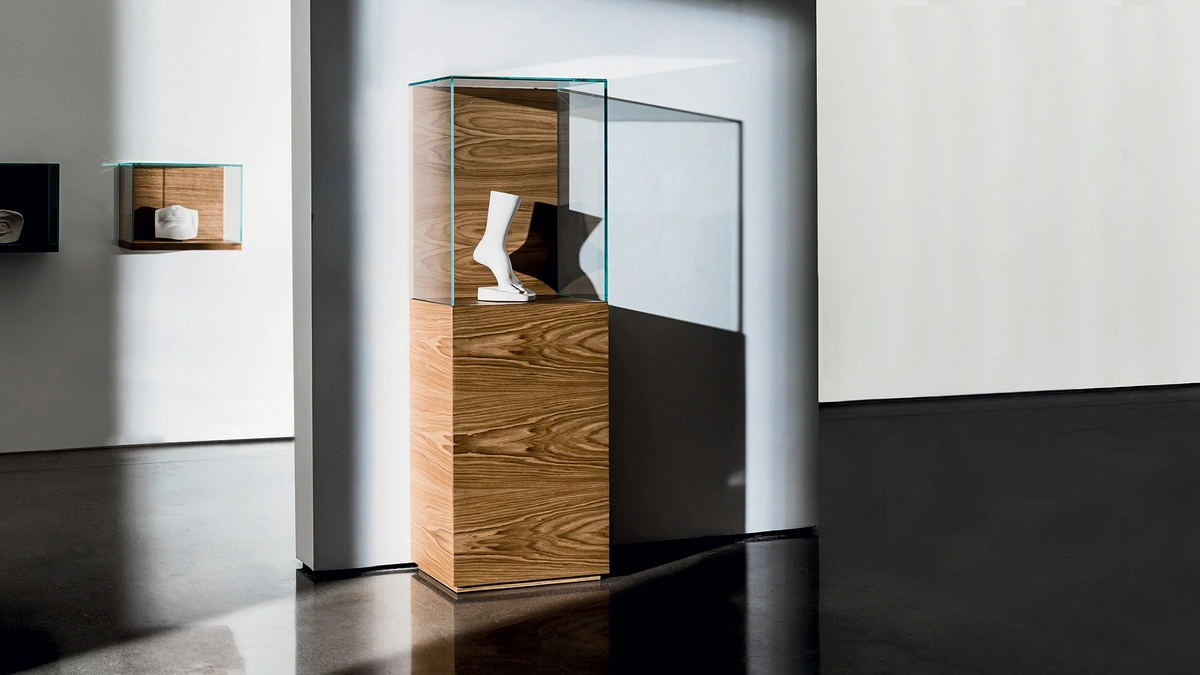 Nest Teca Contenitore in finitura Rovere naturale e vetro di Sovet