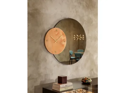 Orologio da parete in grès porcellanato con specchio Leave di Tonin Casa