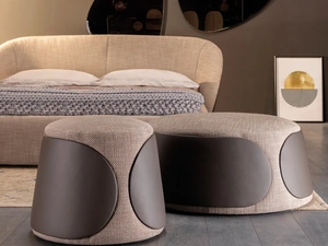 Pouf Mama in tessuto e pelle di Tonin Casa