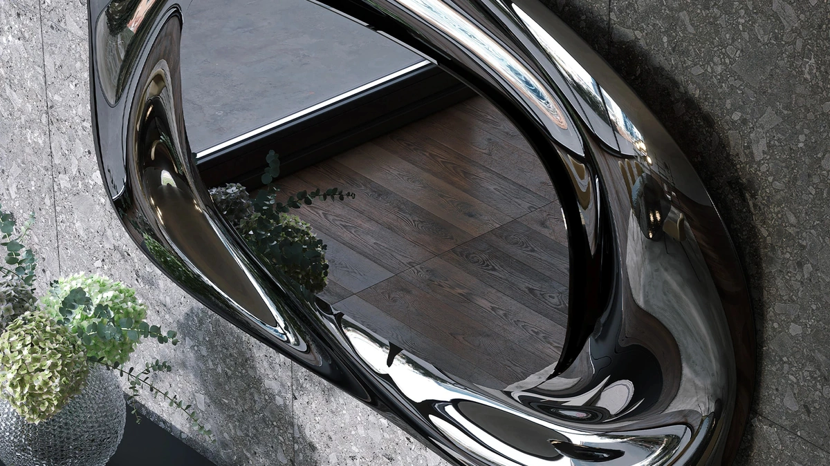 Specchio Vox con cornice in vetro di Tonin Casa