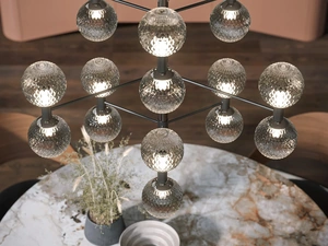 Lampada a sospensione Iperbolle in metallo e vetro di Tonin Casa