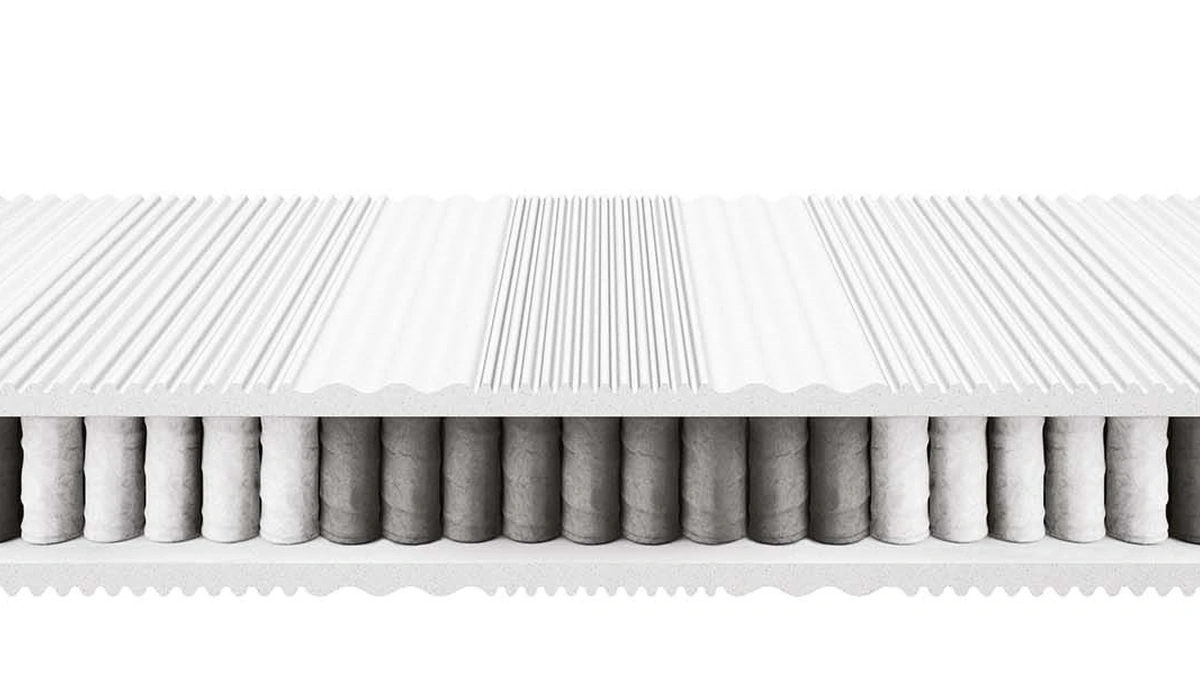 Materasso matrimoniale a molle insacchettate con cinque zone di durezza e portanza differenziata Orion di Morfeus