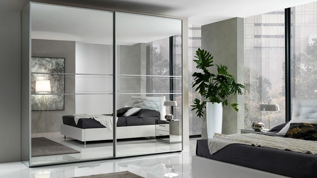 Armadio a 2 Ante Scorrevoli con Specchi Incisi Fantasy di Mobil Più