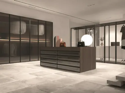 Armadio con ante battenti in vetro Luxe di Erba