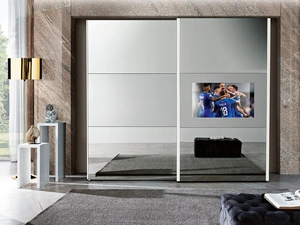 Armadio Martina Bianco Frassino con ante scorrevoli a Specchio di Mobil Più