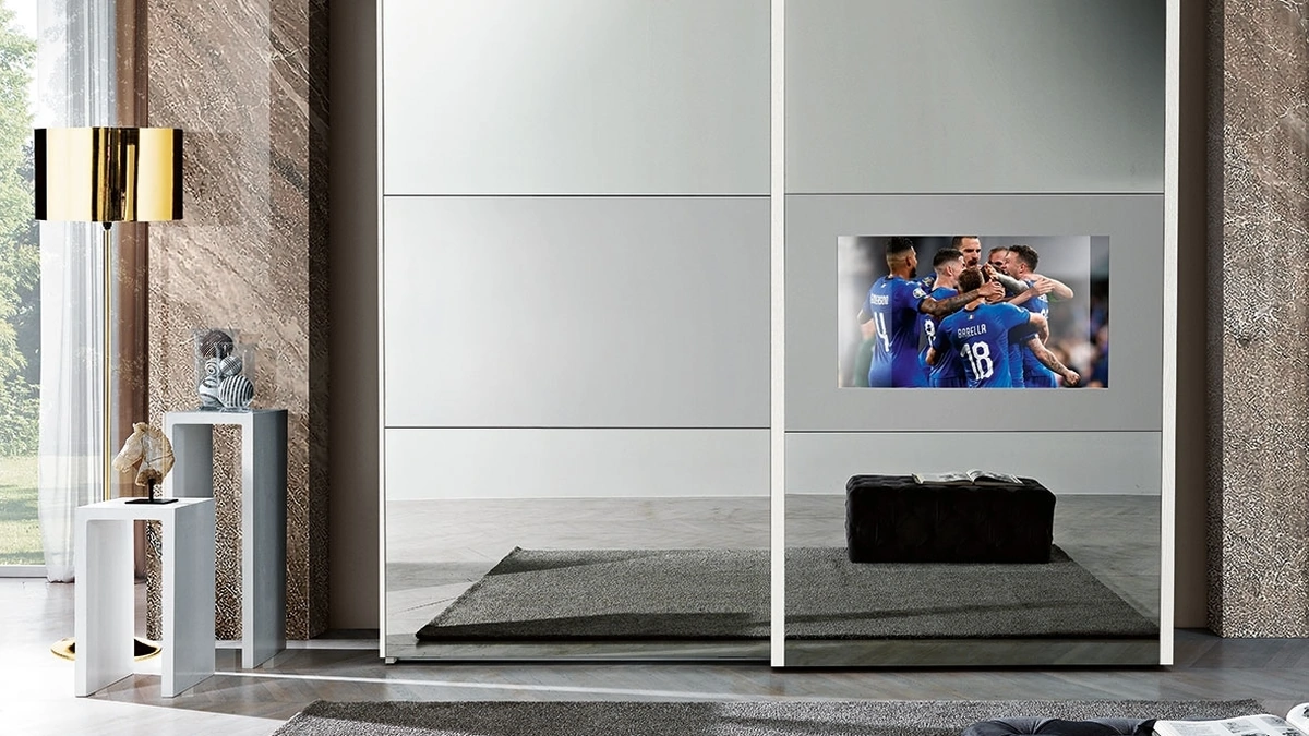 Armadio Martina Bianco Frassino con ante scorrevoli a Specchio di Mobil Più