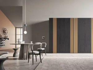 Armadio moderno Rail in legno laccato opaco di Ballancin