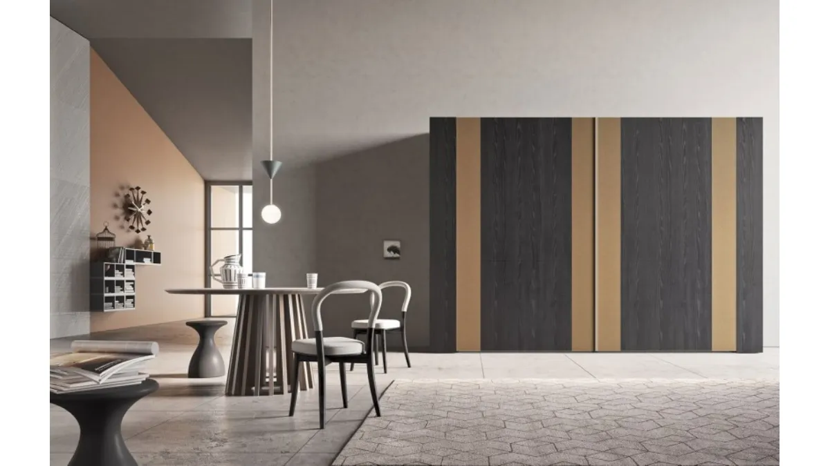 Armadio moderno Rail in legno laccato opaco di Ballancin