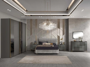 Armadio Stella Luxury con inserti in vetro effetto marmo di Mobil Piu
