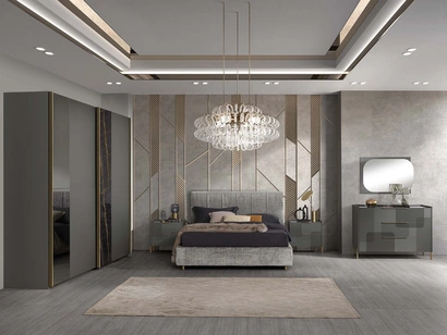 Armadio Stella Luxury con inserti in vetro effetto marmo di Mobil Piu
