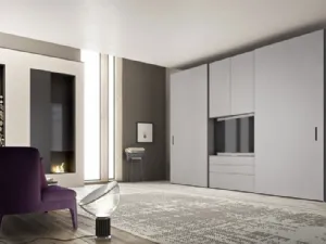 Armadio moderno Urban in legno laccato opaco di Ballancin