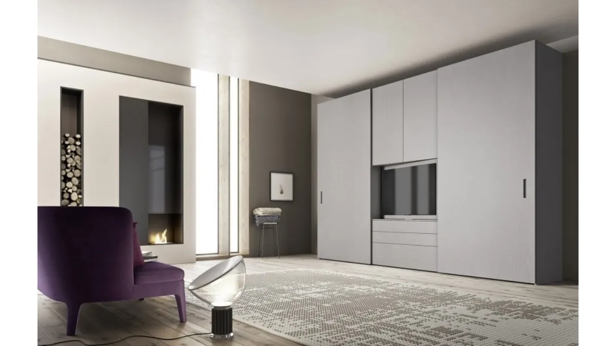 Armadio moderno Urban in legno laccato opaco di Ballancin