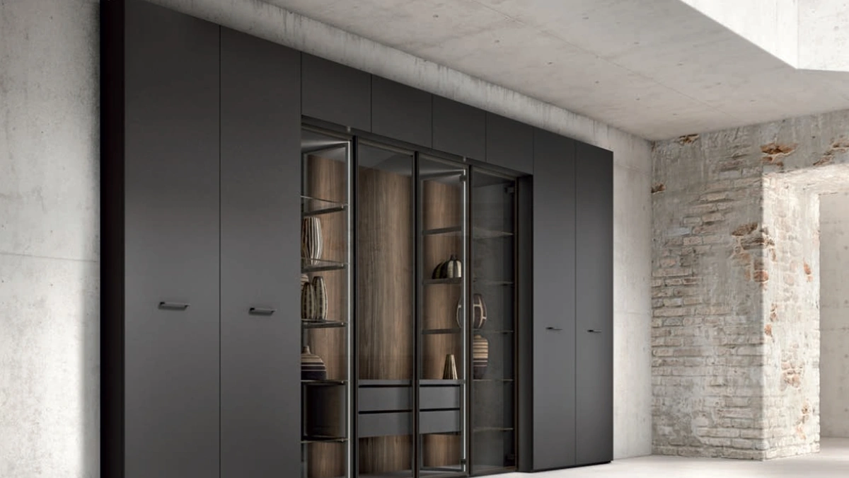 Armadio Urban GD1405 laccato Grafite di Abitare Mobilstella