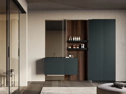 Mobile da Bagno sospeso in laccato opaco grigio antracite Major 06 di Birex