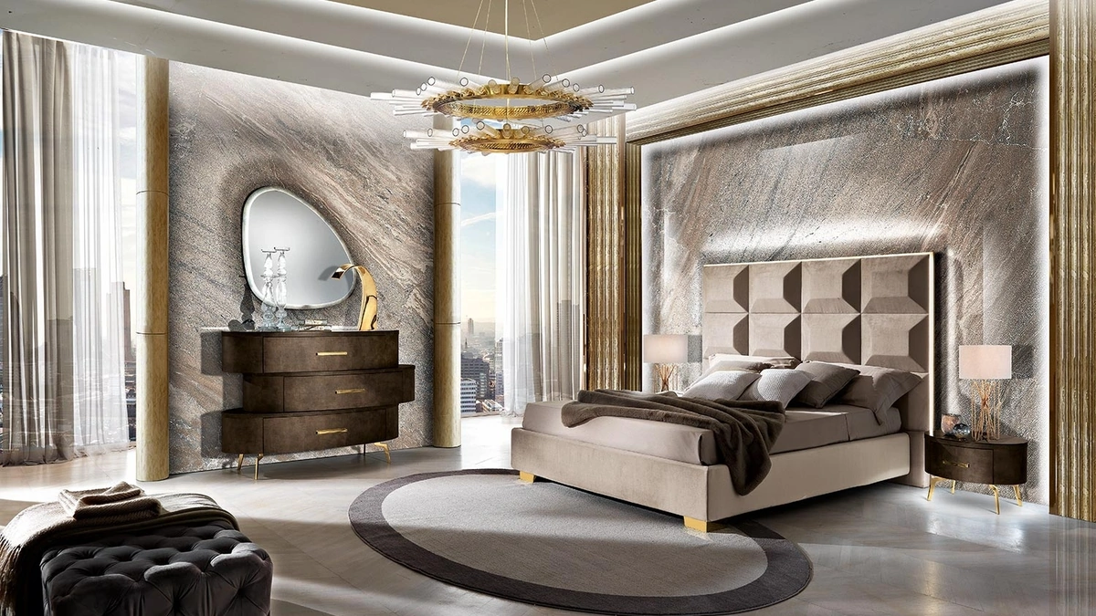 Gruppo Notte Incanto finitura effetto pelle di Mobil Più