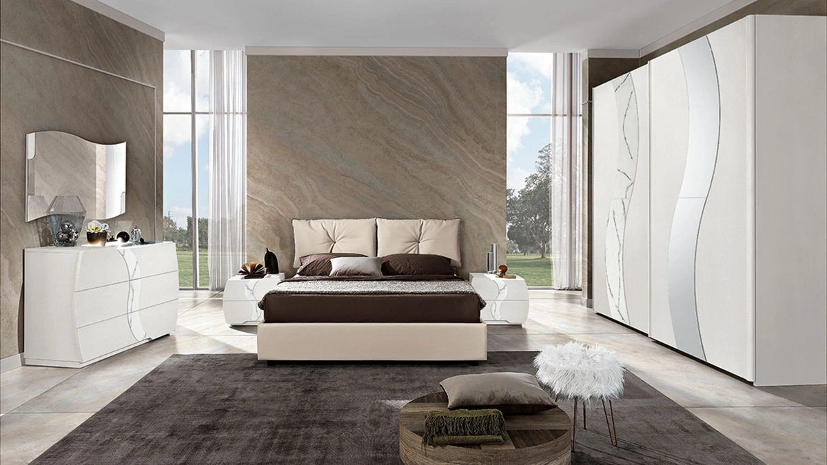 Gruppo Notte Martina Bianco Frassino con inserto di Mobil Più