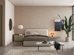Gruppo notte moderno abbracciato da un involucro in essenza lignea Slim Open di Dall'Agnese