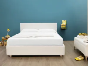 Letto matrimoniale in tessuto con box contenitore Ononide di Art Salotti