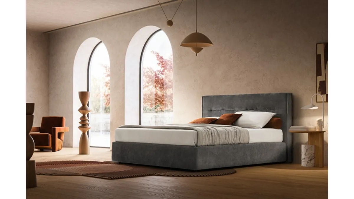 Letto Atlas in tessuto imbottito di Ennerev