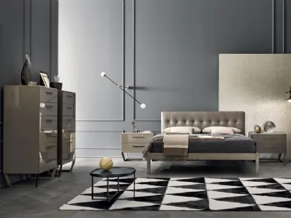 Letto moderno Bic Capitonnè in ecopelle di Ballancin
