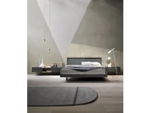 Letto moderno Cronos in tessuto e legno di Ballancin