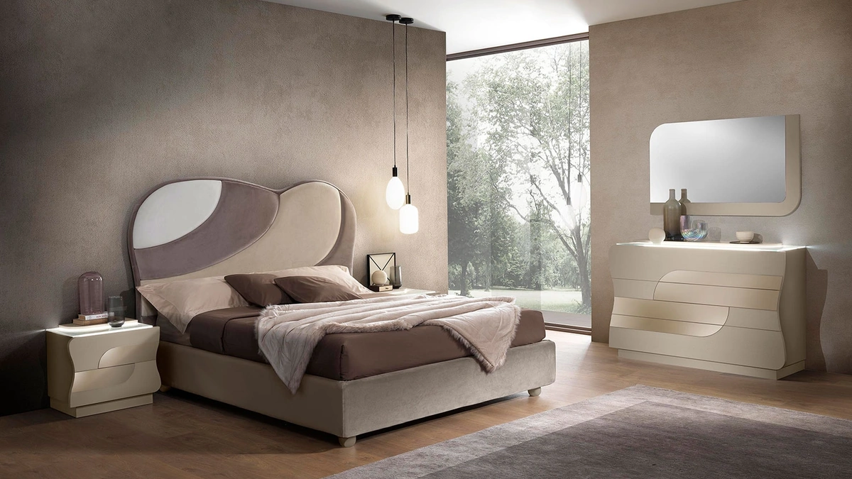 Letto Gaia 01 in tessuto imbottito di Mobil Più