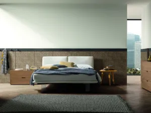 Letto matrimoniale in ecopelle imbottito Ghost di Morassutti