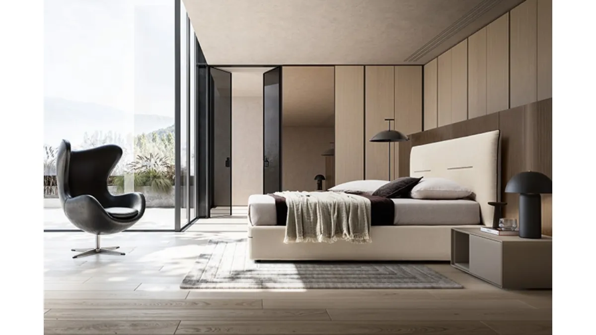 Letto Horizon in tessuto imbottito di Ennerev
