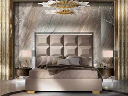 Letto in velluto con testiera Incanto di Mobil Più