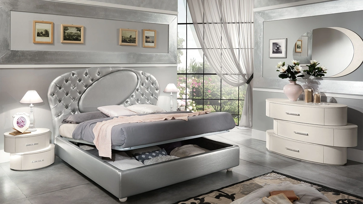 Letto con testiera e contenitore Movida Ecomalta di Mobil Più