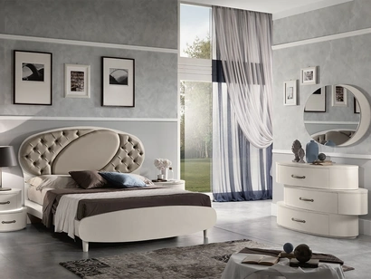 Letto con testiera capitonné Movida Ecomalta di Mobil Più