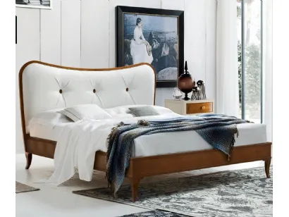 Letto classico con testiera imbottita in ecopelle Nuvola di Le Fablier