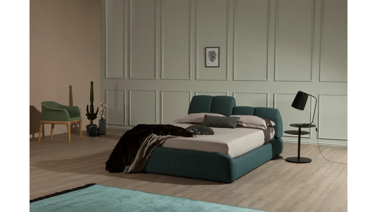 Letto in tessuto imbottito con testiera Tuny di Tonin Casa