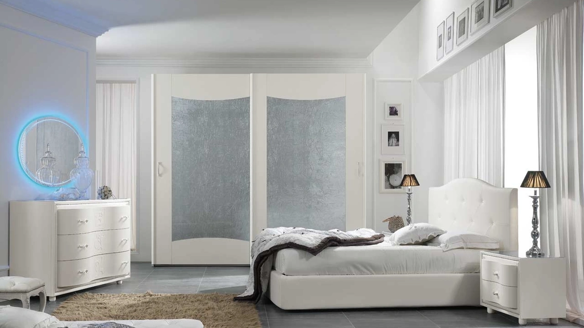 Letto con testiera sagomata Viola Imbottito di Mobil Più