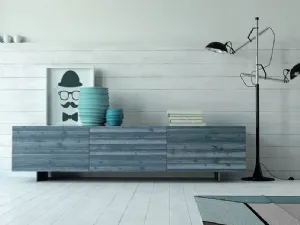 Madia Dallas Art 1016pa in legno di abete laccato blu petrolio patinato di Fratelli Mirandola
