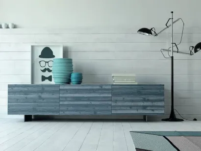 Madia Dallas Art 1016pa in legno di abete laccato blu petrolio patinato di Fratelli Mirandola