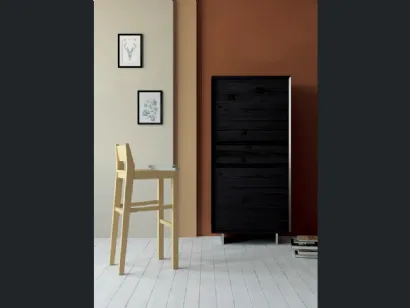 Madia alta Shark Art 1498px in legno laccato nero di Fratelli Mirandola