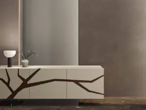 Madia in legno Tosca con inserto in foglia bronzo di Fratelli Mirandola