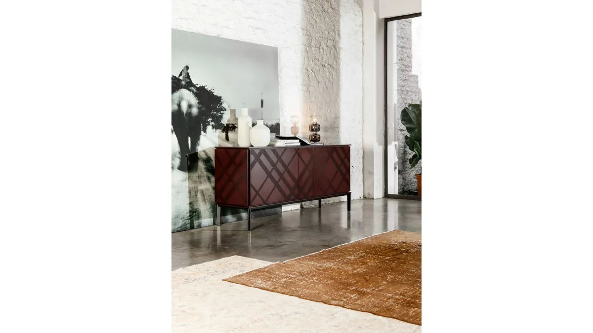 Madia Tartan in legno serigrafato di Tonin Casa