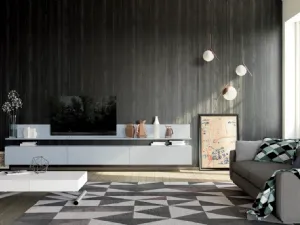 Mobile Porta Tv sospeso Unikawood 17 in legno laccato grigio di Fratelli Mirandola