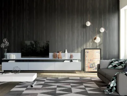 Mobile Porta Tv sospeso Unikawood 17 in legno laccato grigio di Fratelli Mirandola