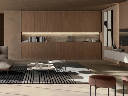 Parete Attrezzata DA45 Noce Biondo di Dall'Agnese