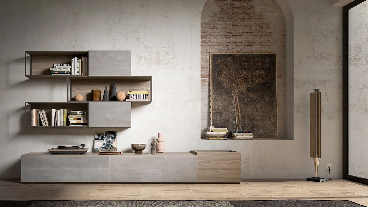 Parete Attrezzata Living GF1115 di Abitare Mobilstella