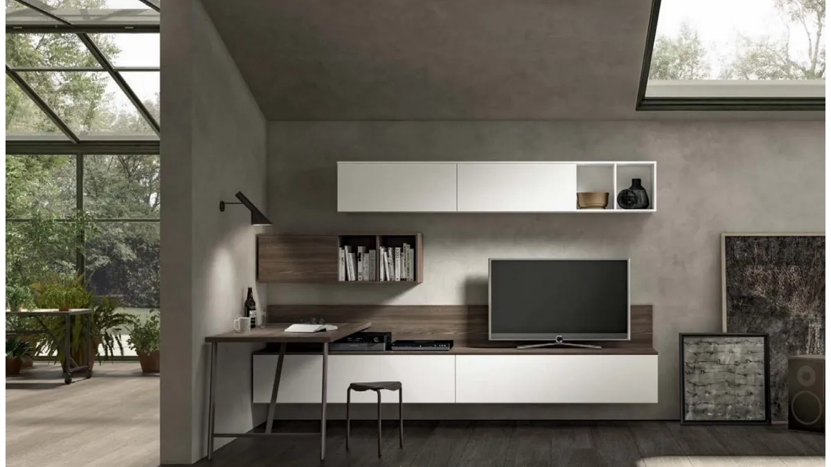 Parete attrezzata African Wood GF1025 di Abitare Mobilstella