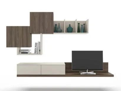 Parete attrezzata African Wood GF1105 di Abitare Mobilstella