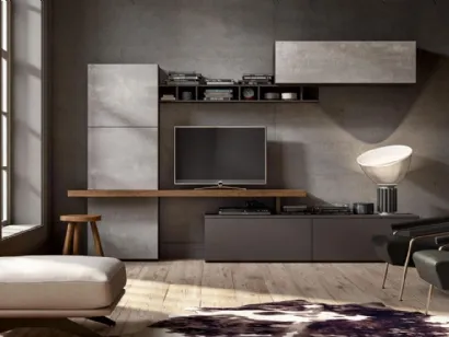 Parete attrezzata Fusion GF 1055 di Abitare Mobilstella