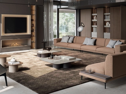 Parete Attrezzata Slim con Camino di Dall'Agnese